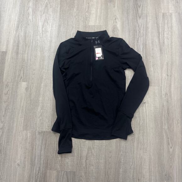Under Armour UA Qualifier Run 2.0 Running 1/2 Zip Women's XS Black 1365632 NEW - Picture 1 of 9